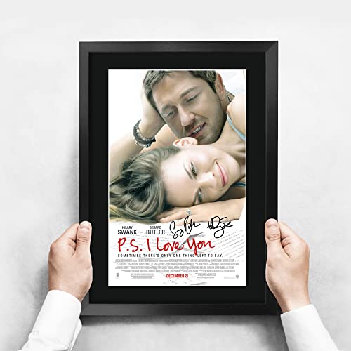 HWC Trading FR A3 PS I love you Hilary Swank, Gerard Butler Gifts Printed Poster Signed Autograph Picture for Movie Memorabilia Fans - A3 Framed