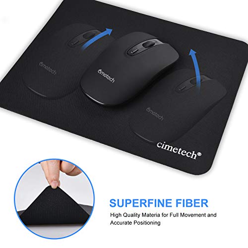 cimetech Comfortable Mouse Pad Gaming Surface Superfine Fiber Smooth Silk Sensors Wipe Washable for Laptop Computer (Normal 2PCS, Black)