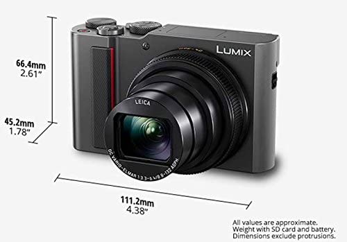 Panasonic LUMIX DC-TZ200D Compact Digital Camera featuring 20.1MP MOS Sensor, 4K 24P & 30P Video Recording, Travel Camera, Leica Zoom Lens, 15X Optical Zoom, Wi-Fi, Bluetooth, Post Focus, Silver