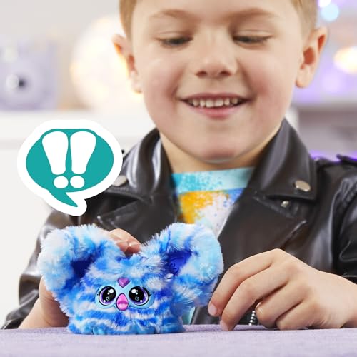 Furby Furblets Ooh-Koo Mini Friend, 45+ Sounds, Rock Music & Furbish Phrases, Electronic Plush Toys for Girls & Boys 6 Years & Up, Easter Gifts, Blue & White