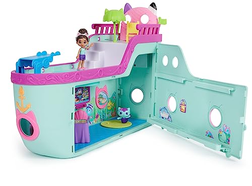 Gabby’s Dollhouse, Gabby Cat Friend Ship, Cruise Ship Toy with 2 Toy Figures, Surprise Toys and Dollhouse Accessories, Kids’ Toys for Girls and Boys 3+