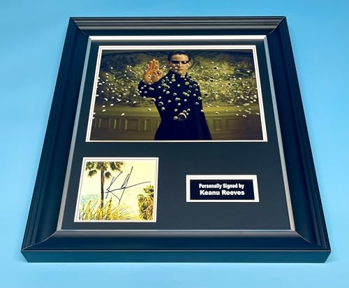 Keanu Reeves Signed Photo In Luxury Handmade Wooden Frame & AFTAL Member Certificate Of Authenticity Autograph Movie Film TV Memorabilia The Matrix Poster