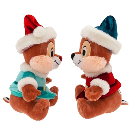 Disney Store Official Chip 'n Dale Holiday Plush Set - Classic Duo in Festive Attire - 13-Inch - Perfect Collectible & Gift Fans - Seasonal Edition for Christmas Celebrations