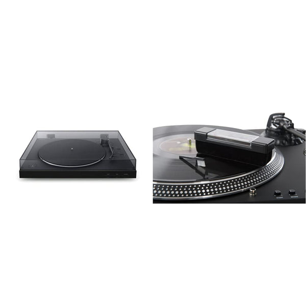 Sony PS-LX310BT Bluetooth Turntable with built-in Phono Pre-Amp, 2 speeds and 3 gain modes, Black & Acc-Sees APV004 Pro Vinyl Velvet Brush Record Cleaner – Includes Stylus Pick Up Brush - Anti-Static
