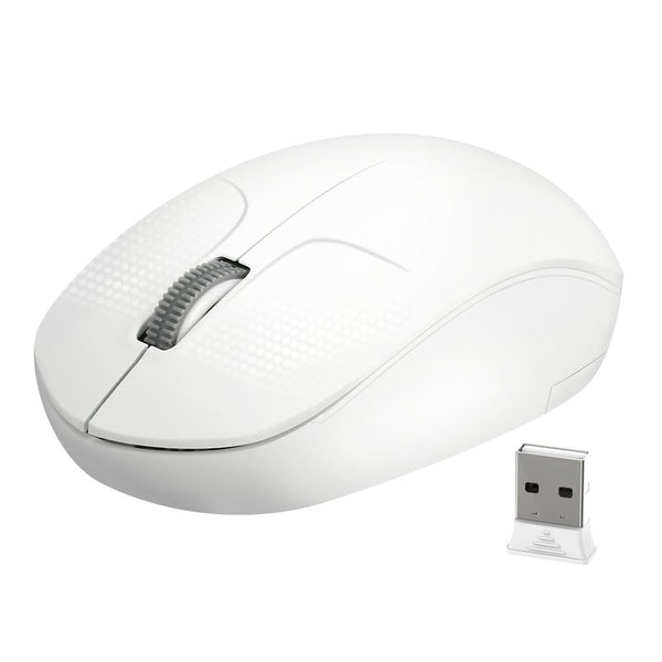bestyks Wireless Mouse, 2.4G Computer Mouse with USB Receiver, Low Noise Ergonomic Design Cordless Mouse，Noiseless Portable Lightweight Mouse, Wireless Mouse for Laptop, PC and Tablet (White)