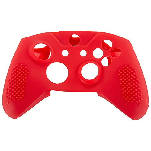 eXtremeRate Soft Anti-slip Red Silicone Controller Cover Skins Thumb Grips Caps Protective Case for Microsoft Xbox One S/Xbox One X