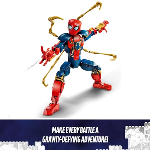 LEGO Marvel Iron Spider-Man Construction Figure, Super-Hero Action Toy for 8 Plus Year Old Kids, Boys & Girls who Love Role-Play Toys, with Armour, Buildable Model, Avengers Gift Idea 76298
