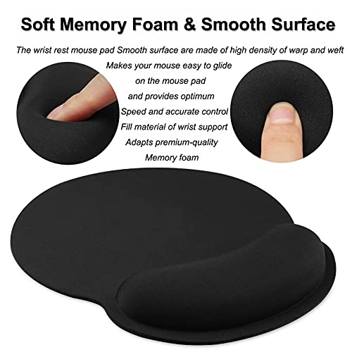 Wrist Rest Mat,Comfortable Memory Foam Mouse Pad with Wrist Support,Anti-Slip Rubber Mouse Wrist Support Pad for Working Gaming - black012