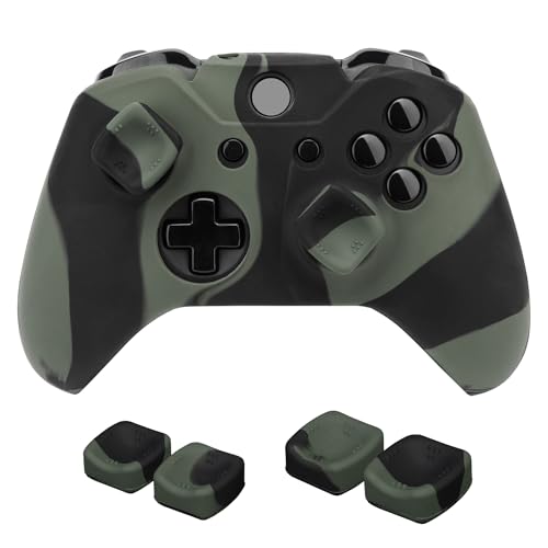 NITHO Gaming Kit Compatible with Xbox One Controllers, 1 Anti-Sweat Silicone Skin Grip Handle Avoid Scratches and Dust, Set of 2 Analog Mini-stick Enhancers, 3 Sizes of 2 Ergonomic Thumb Grips (Camo)