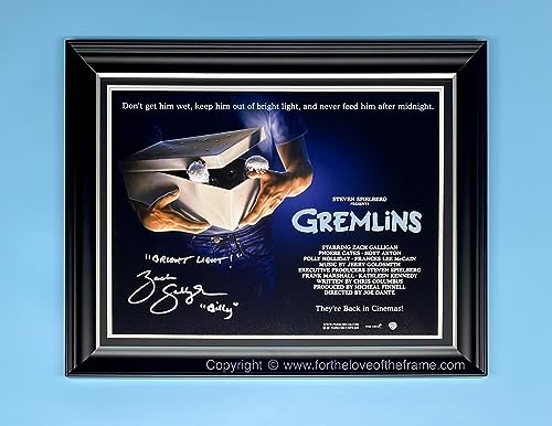 Zach Galligan Signed Gremlins Movie Poster In Luxury Handmade Wooden Frame & AFTAL Member Certificate Of Authenticity Film TV Autograph Memorabilia Photo