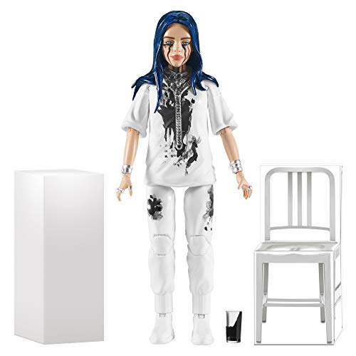 Bandai Billie Eilish 10.5" Collectible Figure Bad Guy Doll Toy with Music Video Inspired Clothes and Set Backdrop