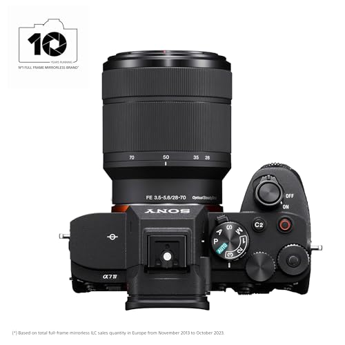 Sony Alpha 7 IV | Full-Frame Mirrorless Camera with Sony 28-70 mm F3.5-5.6 Kit Lens ( 33MP, Real-time autofocus, 10 fps, 4K60p, Vari-angle touch screen, Large capacity Z battery ), Black