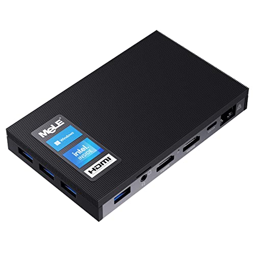 MeLE Fanless Mini PC Quieter3Q, N5105 Windows 11 Pro 8GB ROM 256GB (Up to 2.90 GHz), Portable Computer Support M.2 SSD, Personal Industrial Desktop, Dual 4K HDMI*2 60Hz, BT5.2, Wi-Fi 6