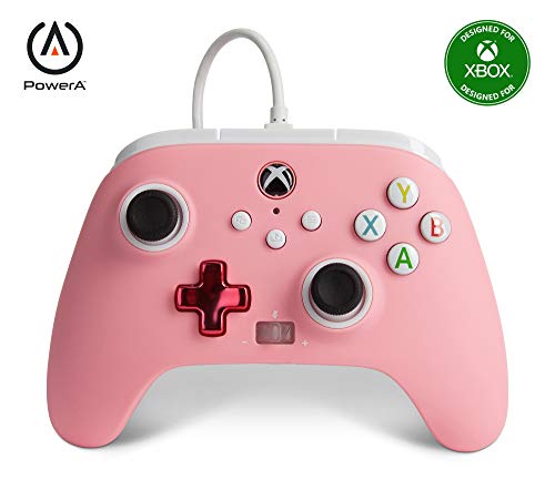 PowerA Enhanced Wired Controller for Xbox Series X|S, Wired Video Game Controller, Gamepad for Xbox X and S, Officially Licenced by Xbox, 2 Years Manufacturer Warranty- Pink