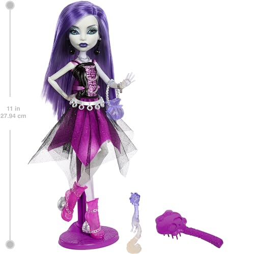 Monster High Booriginal Creeproduction Doll, Spectra Vondergeist Collectible Reproduction with Doll Stand, Diary, and Pet Ferret Rhuen