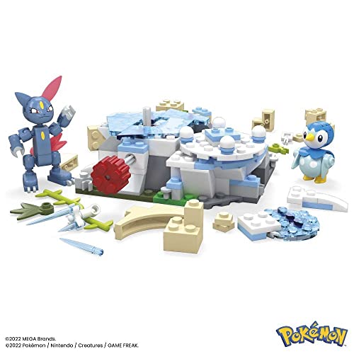 MEGA Pokémon Action Figure Building Toys, Piplup and Sneasel's Snow Day with 171 Pieces and Motion, 2 Poseable Characters, for Kids, HKT20