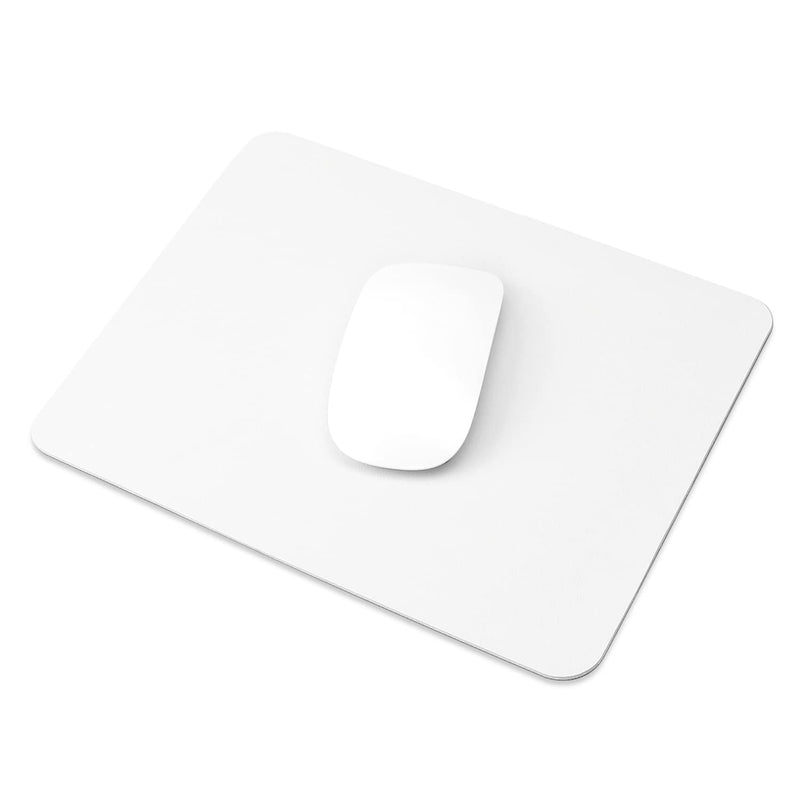 ProElife Premium PU Leather Mouse Pad 250mm x 200mm Slim Mouse Mat for Computer Laptop Accessories, Waterproof Rectangle Mousepad with Anti-Slip Base for Home Office School Laptop Mouse (White)