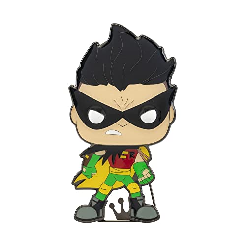 Funko Pop! Large Enamel Pin DC: Teen Titans - Robin - ROBIN - Teen Titans Go! Enamel Pins - Cute Collectable Novelty Brooch - for Backpacks & Bags - Gift Idea - Official Merchandise