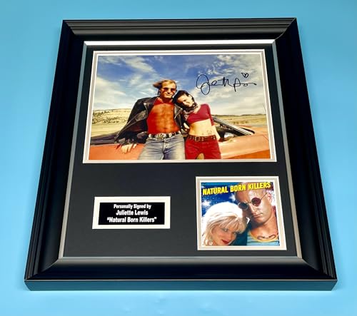 Juliette Lewis Signed Photo In Luxury Handmade Wooden Frame With Beckett Verification & AFTAL Member Certificate Of Authenticity Autograph Movie Film TV Memorabilia Natural Born Killers Poster