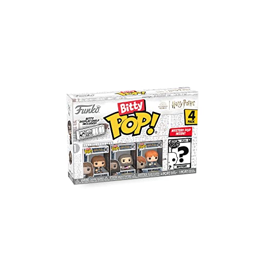 Funko Bitty POP! Harry Potter - Hermione Granger™, Rubeus Hagrid™, Ron Weasley™ and A Surprise Mystery Mini Figure - 0.9 Inch (2.2 Cm) Collectable - Stackable Display Shelf Included - Gift Idea