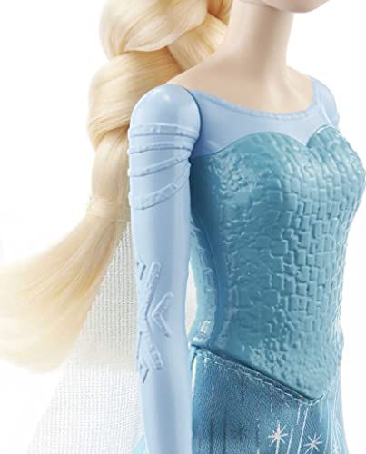 Mattel Disney Princess Dolls, Elsa Posable Fashion Doll with Signature Clothing and Accessories, Disney's Frozen Movie Toys, HLW47