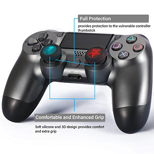 Playrealm Soft Rubber Silicone Printing Thumb Grip Cover x 4 for PS5, PS4, Xbox Series X/S, Xbox One, Switch PRO Controller (Unspeakable Pack)