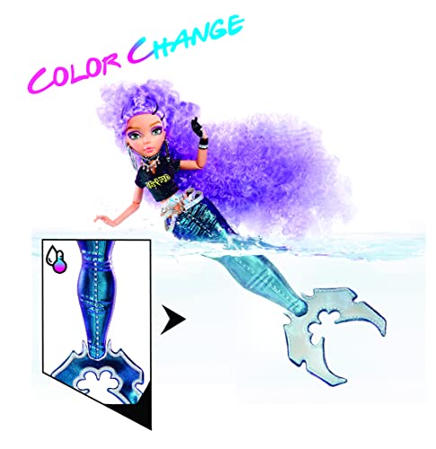 Mermaze Mermaidz - RIVIERA - Collectible Mermaid Model Doll with 1 Colour Changing Tail, Curly Purple Hair, Outfits & Accessories & Is Articulated to Pose - Ages 4+