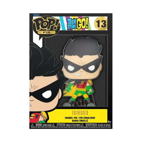 Funko Pop! Large Enamel Pin DC: Teen Titans - Robin - ROBIN - Teen Titans Go! Enamel Pins - Cute Collectable Novelty Brooch - for Backpacks & Bags - Gift Idea - Official Merchandise