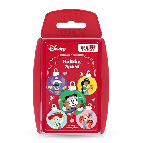 Top Trumps Disney Holiday Spirit Special Educational Card Game, Play with Stitch, Moana, Pluto and Tigger, great gift and Christmas stocking filler, for ages 8 plus