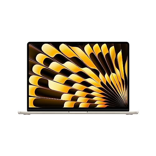 Apple 2023 MacBook Air laptop with M2 chip: 15.3-inch Liquid Retina display, 8GB RAM, 512GB SSD storage, backlit keyboard, 1080p FaceTime HD camera, Touch ID. Works with iPhone/iPad; Starlight