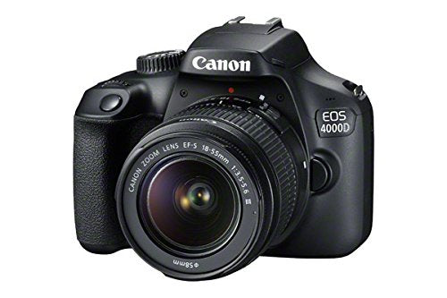 Canon EOS 4000D DSLR Camera and EF-S 18-55 mm f/3.5-5.6 III Lens - Black (Renewed)