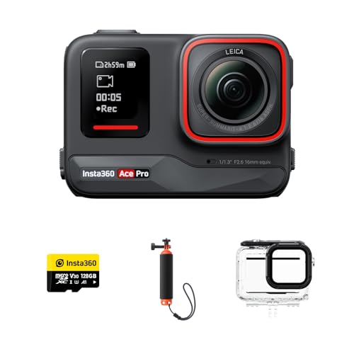 Insta360 Ace Pro Diving Kit - Waterproof Action Camera, Flagship 1/1.3" Sensor and AI Noise Reduction for Unbeatable Image Quality, 4K120fps, 2.4" Flip Screen & AI Features, for Sports, Travel