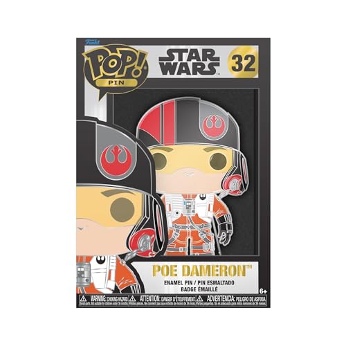 Loungefly POP! Large Enamel Pin STAR WARS: Poe Dameron - Star Wars Enamel Pins - Cute Collectable Novelty Brooch - for Backpacks & Bags - Gift Idea - Official Merchandise - Movies Fans