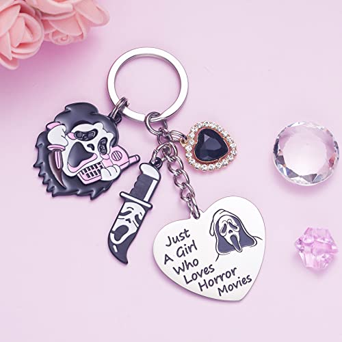 Scream Merchandise Ghostface Keychain Horror Movie Gifts For Teen Girls Daughter Women Birthday Gift Keychains