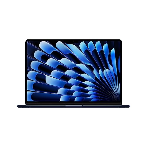 Apple 2023 MacBook Air laptop with M2 chip: 15.3-inch Liquid Retina display, 8GB RAM, 512GB SSD storage, backlit keyboard, 1080p FaceTime HD camera, Touch ID. Works with iPhone/iPad; Midnight