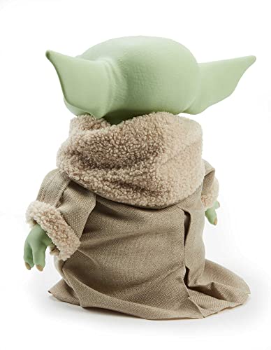 Mattel Star Wars Plush Toys, Grogu Soft Doll from The Mandalorian, 11-inch Figure, Collectible Stuffed Animals for Kids, GWD85, Tan/Brown