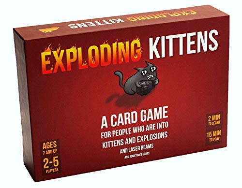 Exploding Kittens Card Game - Original Edition, Fun Family Games for Adults Teens & Kids - Fun Card Games - 15 Min, Ages 7+, 2-5 Players