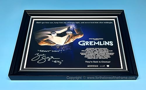 Zach Galligan Signed Gremlins Movie Poster In Luxury Handmade Wooden Frame & AFTAL Member Certificate Of Authenticity Film TV Autograph Memorabilia Photo