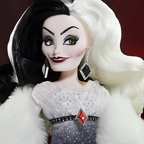 Disney Villains Style Series Cruella De Vil, Contemporary Style Fashion Doll, Collectible Toy for Girls 6 Years and Up