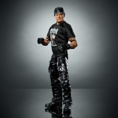 Mattel WWE Elite Action Figure & Accessories, 6-inch Collectible Undertaker with 25 Articulation Points, Life-Like Look & Swappable Hands, HTX37