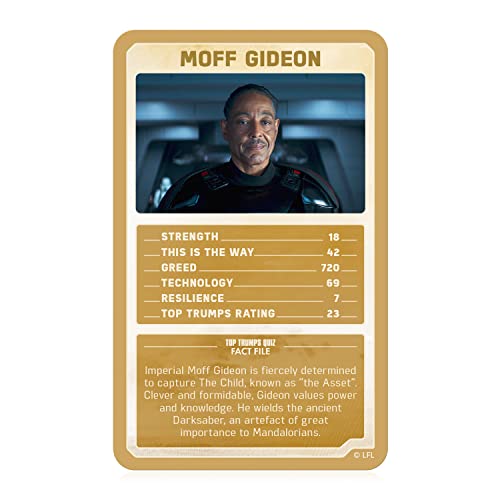 Top Trumps Star Wars The Mandalorian Limited Editions Card Game, play with Greef Karga, Moff Gideon, Boba Fett, Koska Reeves, and Grogu himself, gift and toy for boys and girls aged 6 plus