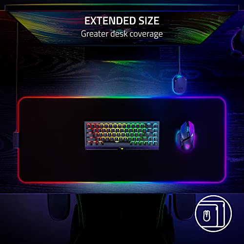 Razer Strider Chroma - Hybrid Gaming Mouse Mat with Razer Chroma RGB (Hybrid Soft/Hard Mat, 19 Chroma RGB Lighting Zones, Anti-slip Base, Seamless Edges) L | Black