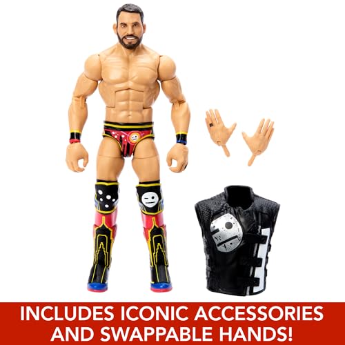 Mattel WWE Elite Action Figure & Accessories, 6-inch Collectible Johnny Gargano with 25 Articulation Points, Life-Like Look & Swappable Hands, HTX20