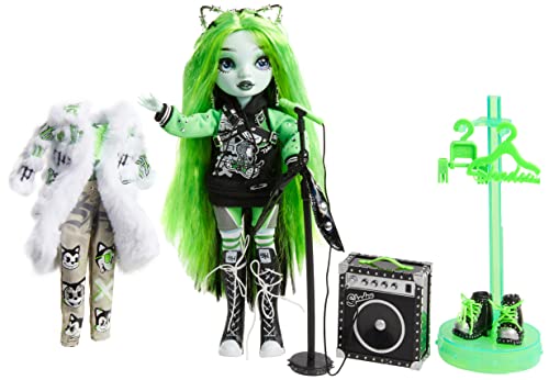 Shadow High Rainbow Vision Neon Shadow - HARLEY LIMESTONE - Neon Green Fashion Doll, Mix & Match Designer Outfits and Rock Band Accessories Playset - For Kids and Collectors Ages 6+