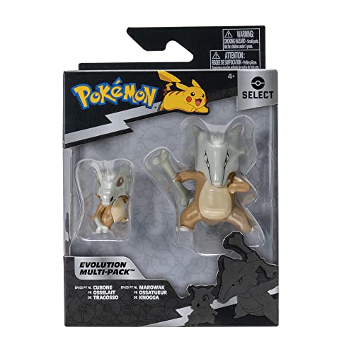 Pokémon Select Evolution 2 Pack-Features 2-Inch Cubone & 3-Inch Marowak Battle Figures-Authentic Details