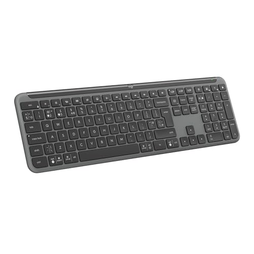 Logitech Signature Slim K950 Wireless Keyboard, Sleek Design, Switch Typing Between Devices, Quiet Typing, Bluetooth, Multi-OS, Windows, Mac, Chrome, QWERTY UK Layout, Graphite