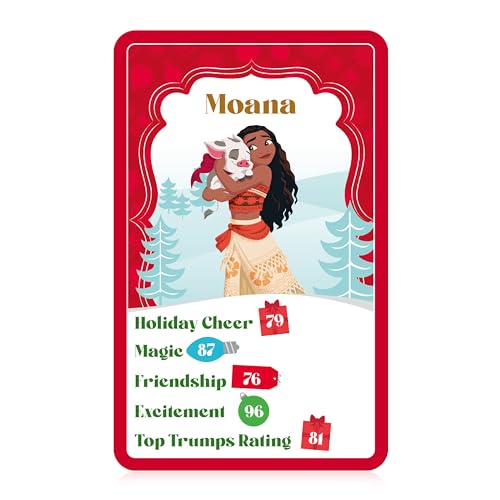 Top Trumps Disney Holiday Spirit Special Educational Card Game, Play with Stitch, Moana, Pluto and Tigger, great gift and Christmas stocking filler, for ages 8 plus