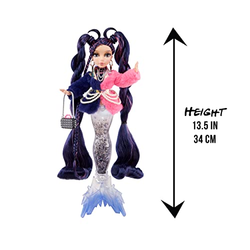 Mermaze Mermaidz Winter Waves - NERA - Includes Mermaid Fashion Doll, Colour Change Fin, Glitter-Filled Tail, and Accessories - For Kids and Collectors Ages 4+,Pink,purple