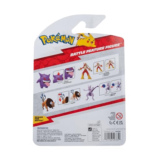 Pokémon Tauros Battle Feature Figure - 4.5-Inch Tauros Battle Ready Figure with Leg Kick Attack