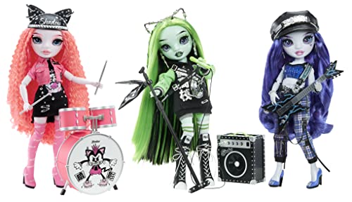 Shadow High Rainbow Vision Neon Shadow - HARLEY LIMESTONE - Neon Green Fashion Doll, Mix & Match Designer Outfits and Rock Band Accessories Playset - For Kids and Collectors Ages 6+